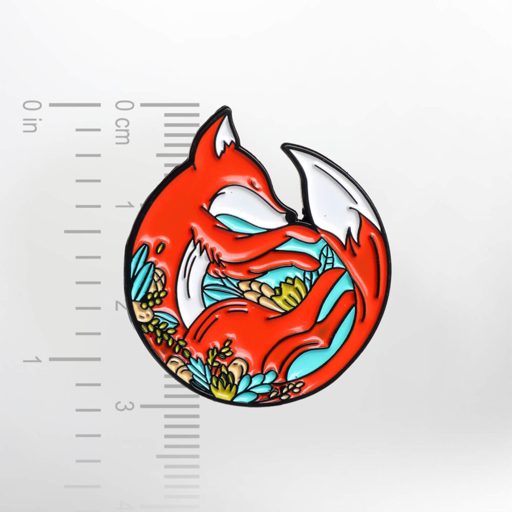 Sleeping Flower Fox – Smaltovaný odznak (#060) - Image 2