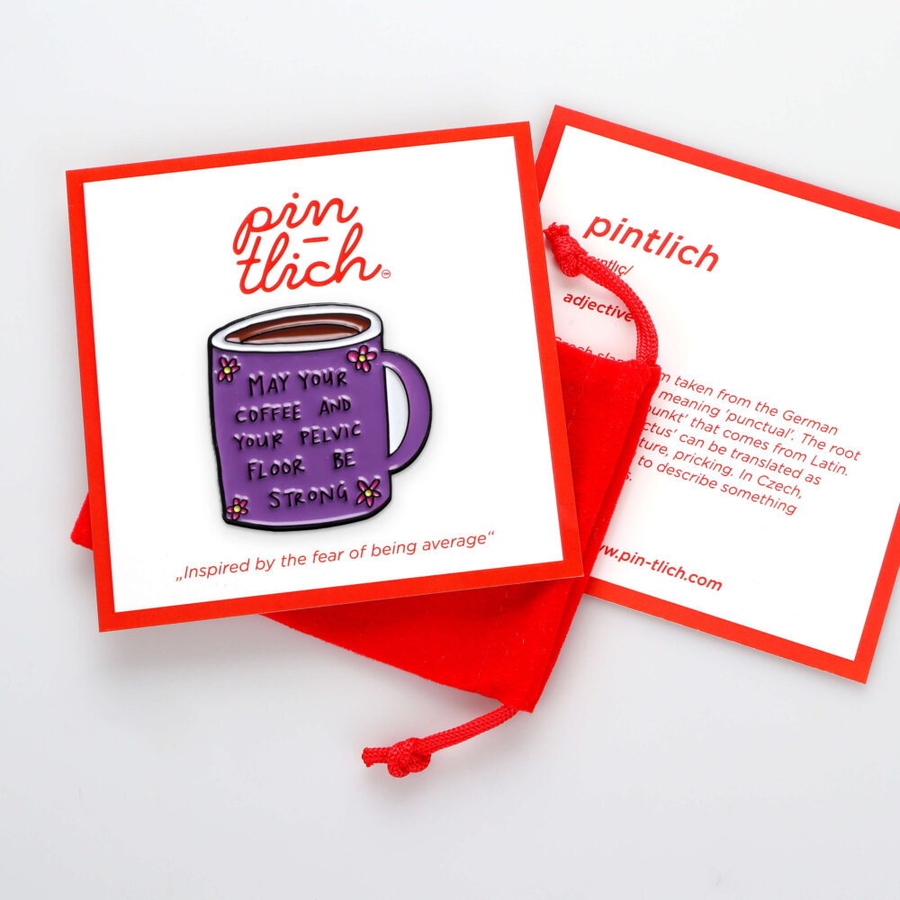 May Your Coffee And Your Pelvic Floor Be Strong' Cup – Smaltovaný odznak (#063) - Image 5