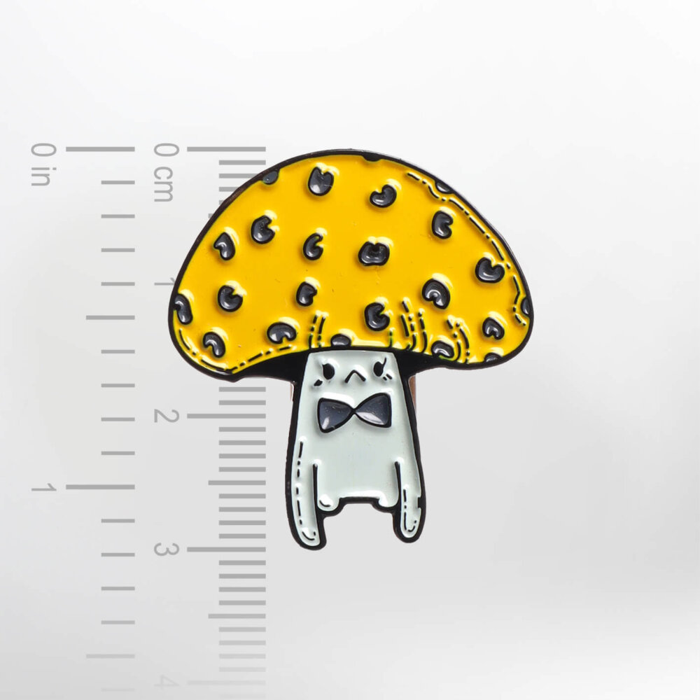 Sad Classy Mushroom – Smaltovaný odznak (#069) - Image 2