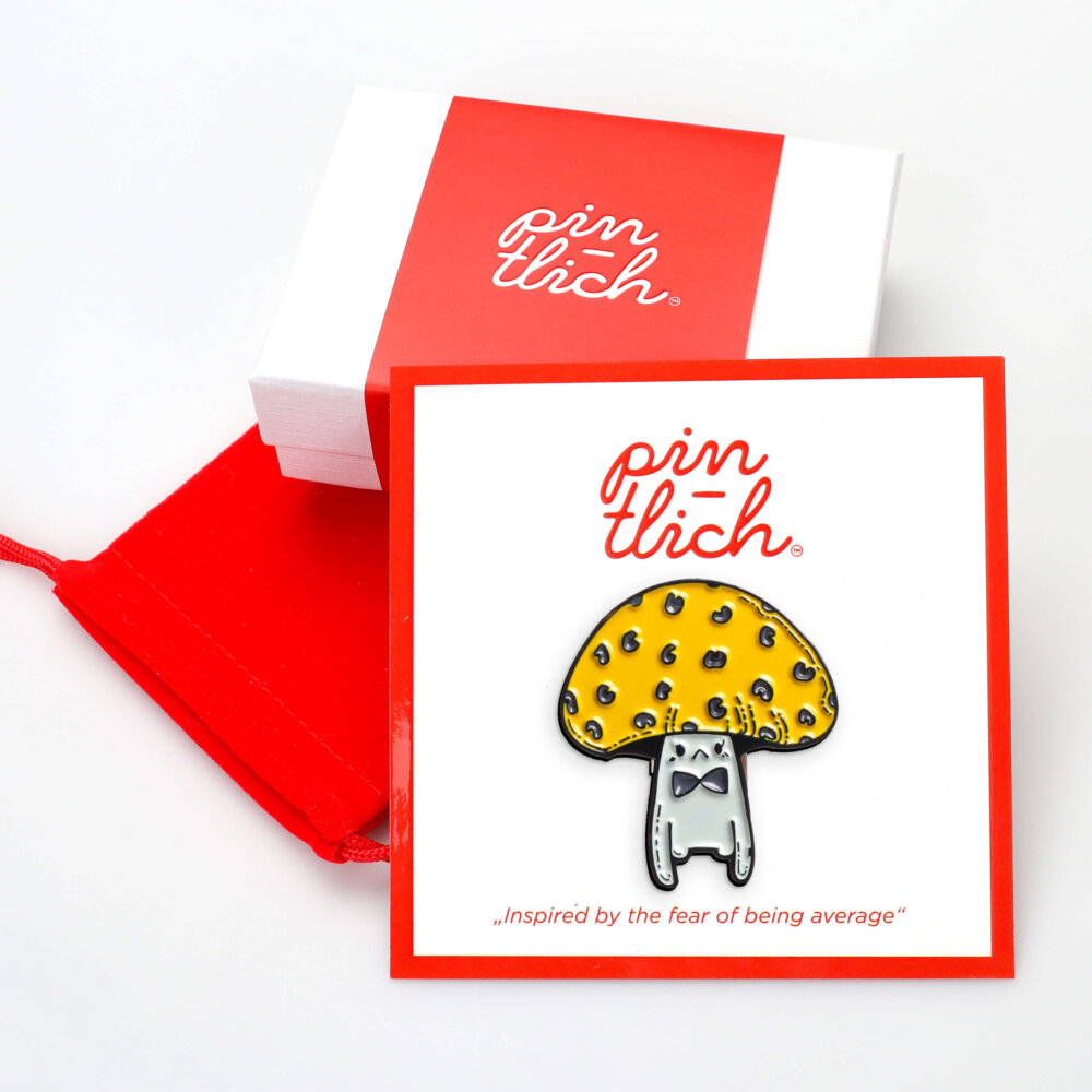 Sad Classy Mushroom – Smaltovaný odznak (#069) - Image 3