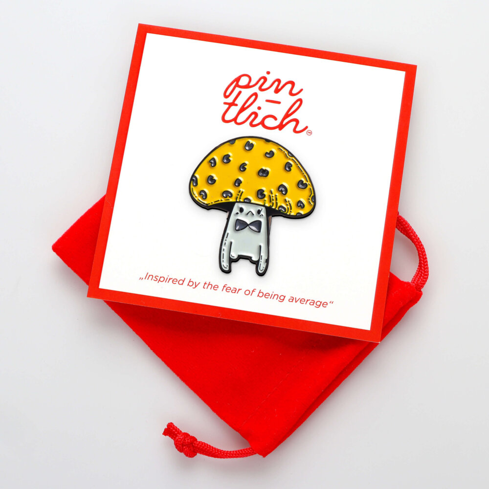 Sad Classy Mushroom – Smaltovaný odznak (#069) - Image 4