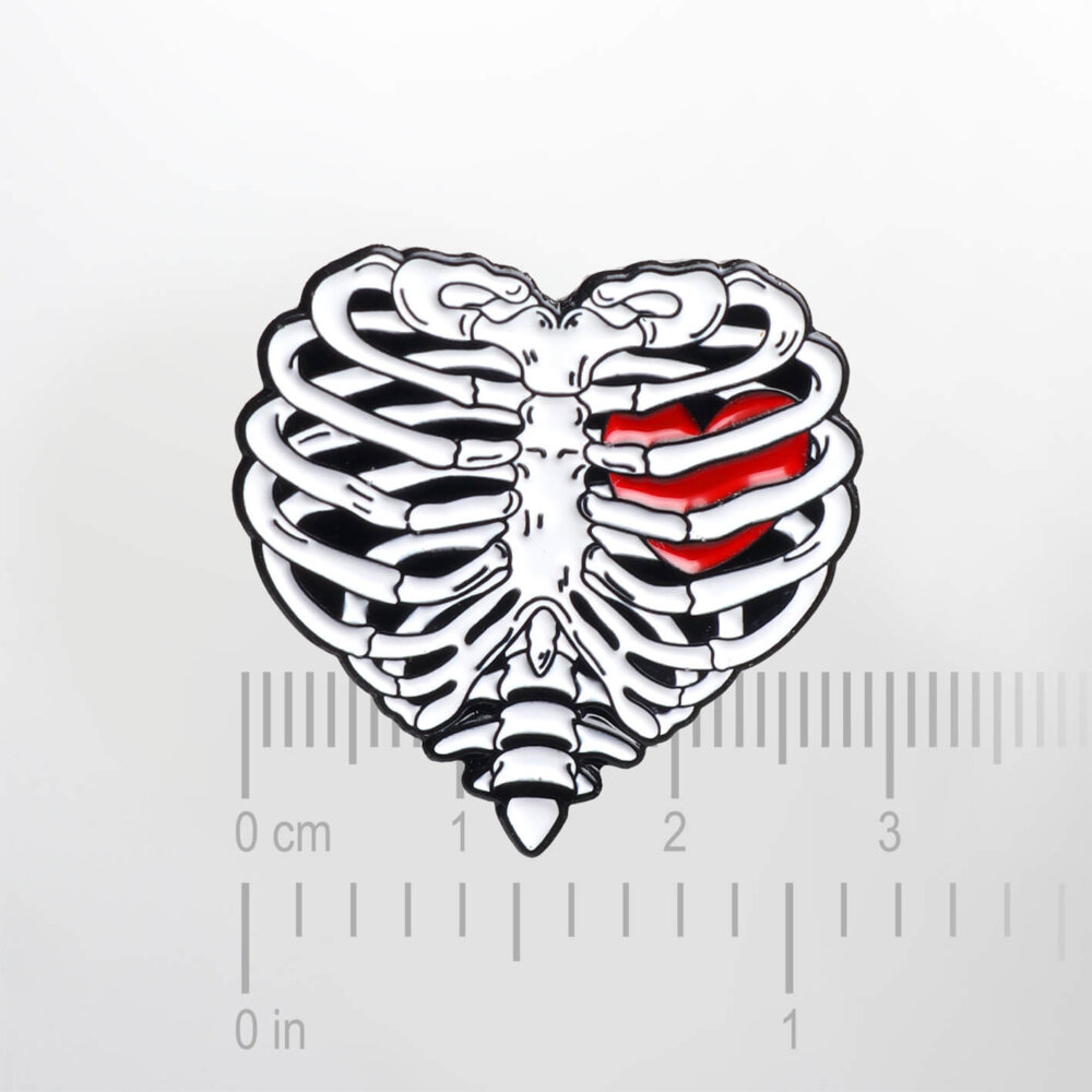 Skeleton Heart – Smaltovaný odznak (#077) - Image 2