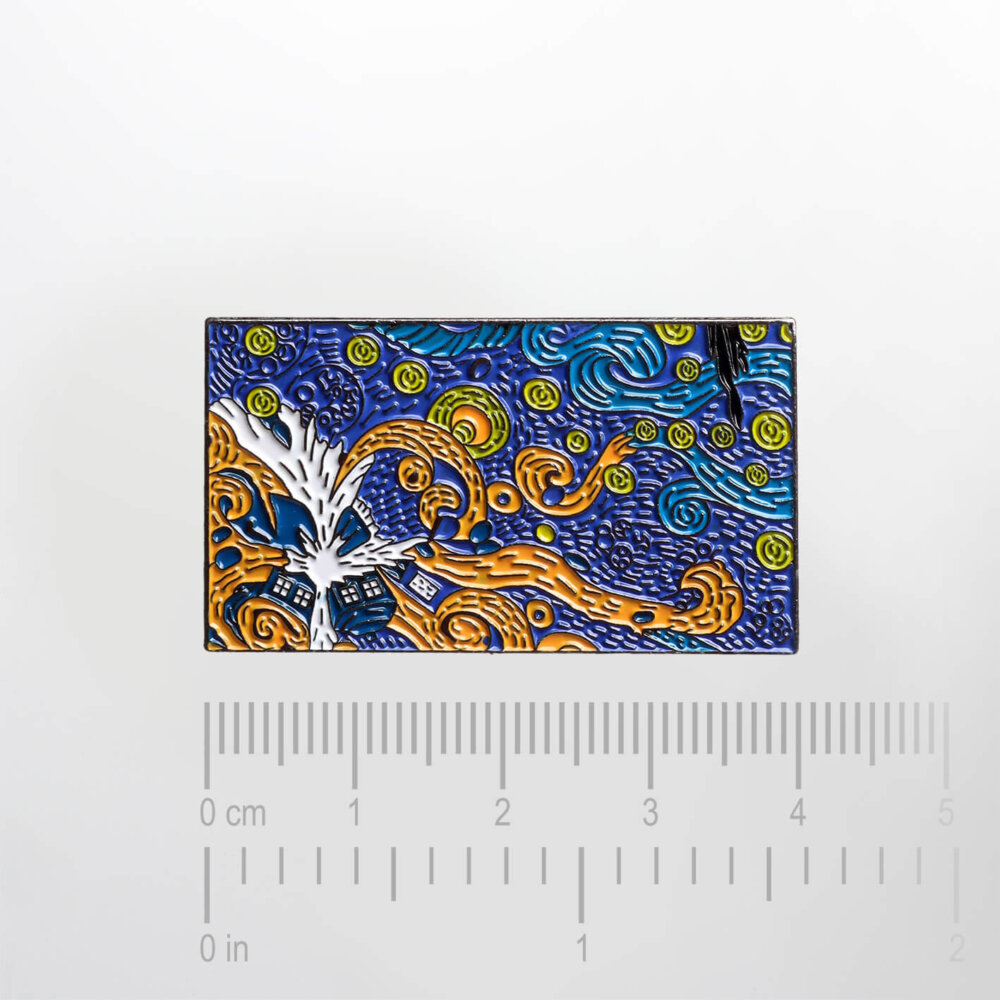 Van Gogh-Like Sky – Smaltovaný odznak (#141) - Image 2