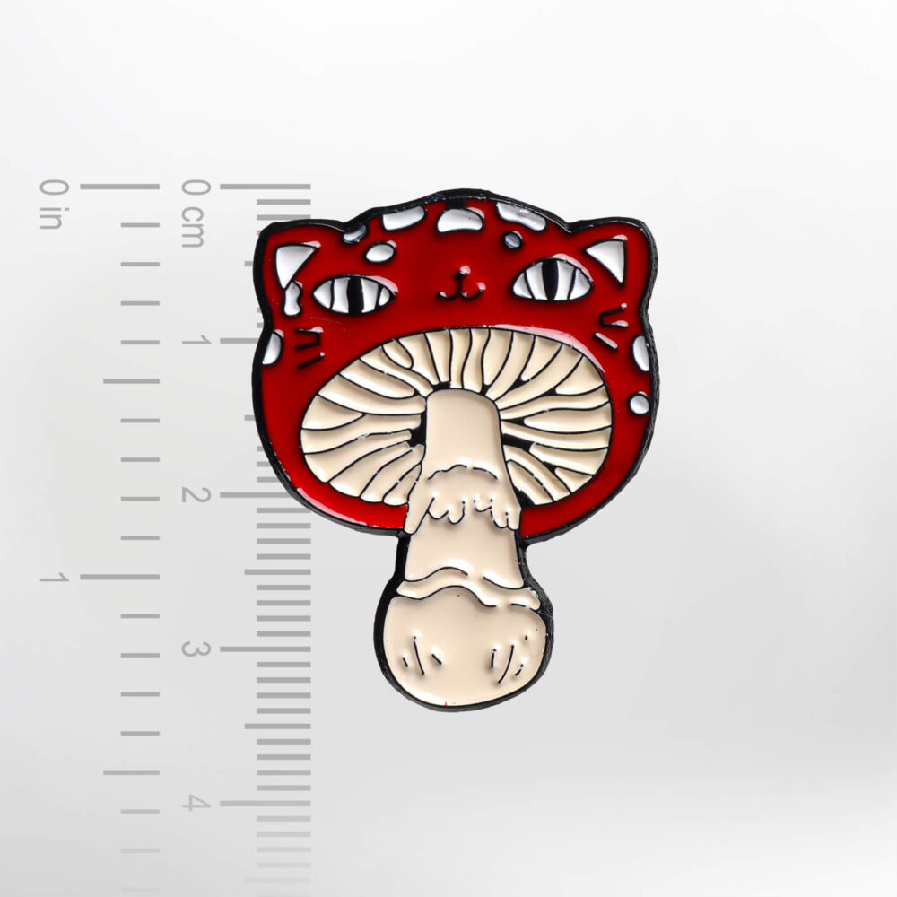 Cat Mushroom – Smaltovaný odznak (#152) - Image 2