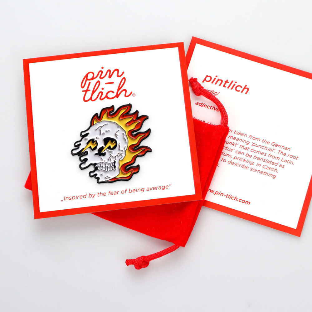 Fire Skull – Smaltovaný odznak (#164) - Image 5