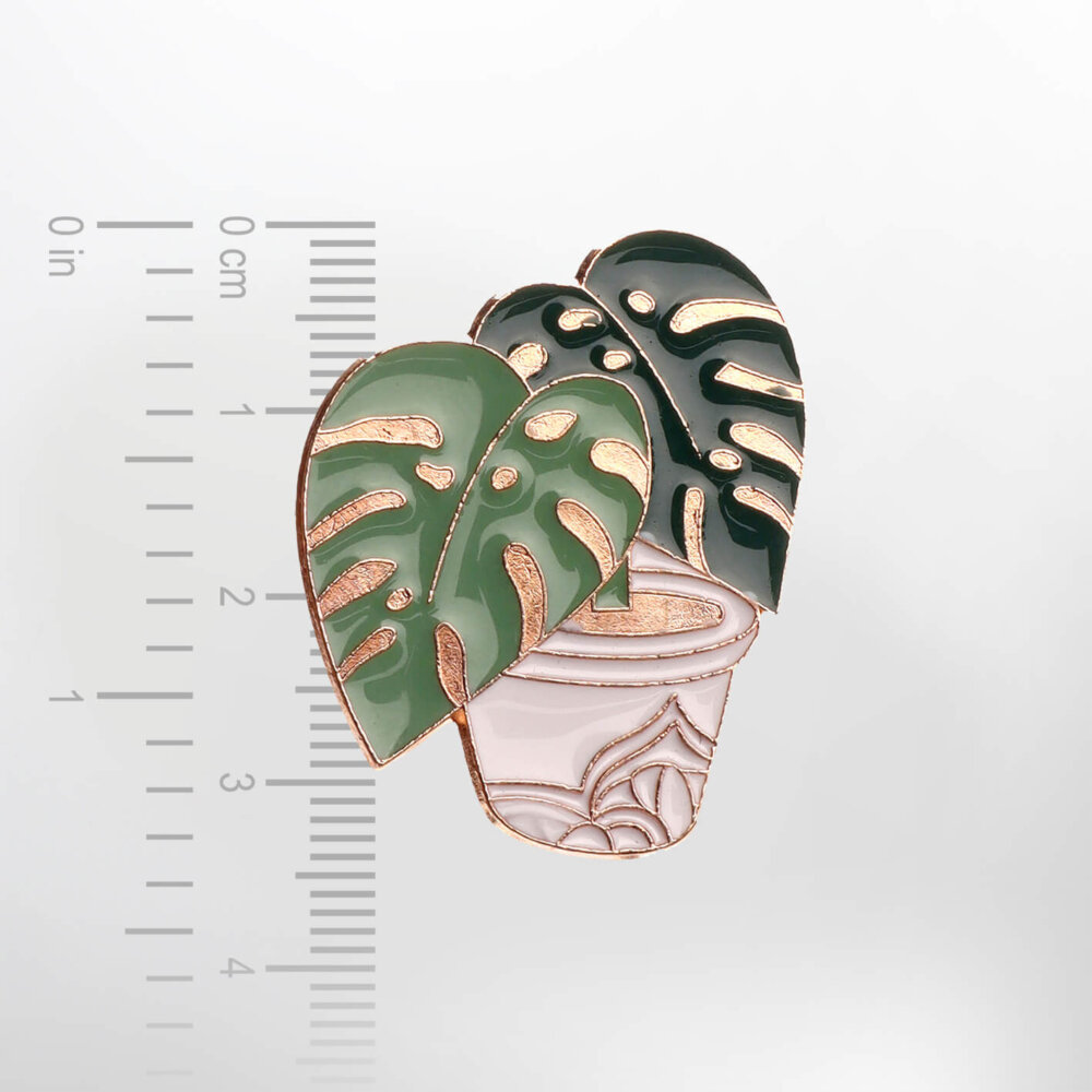 Monstera Plant – Smaltovaný odznak (#239) - Image 2