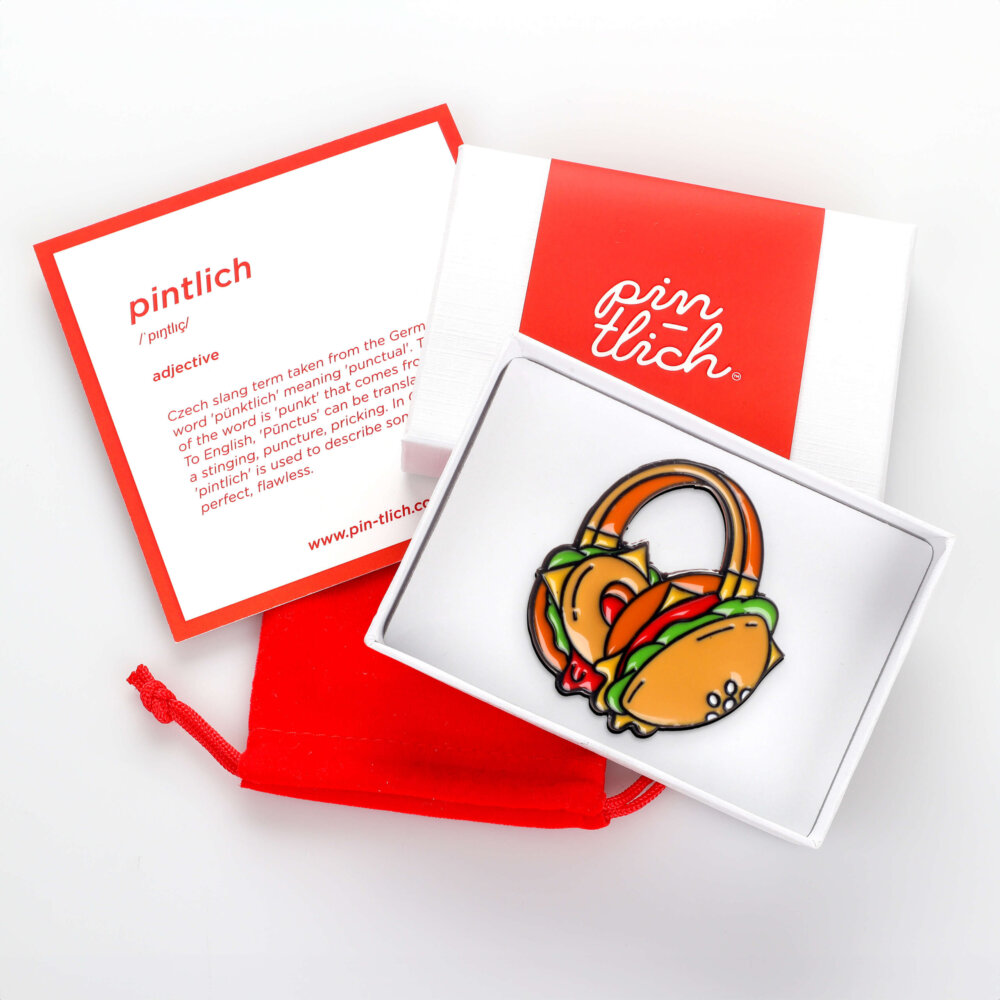 Burger Headphones – Smaltovaný odznak (#271) - Image 6