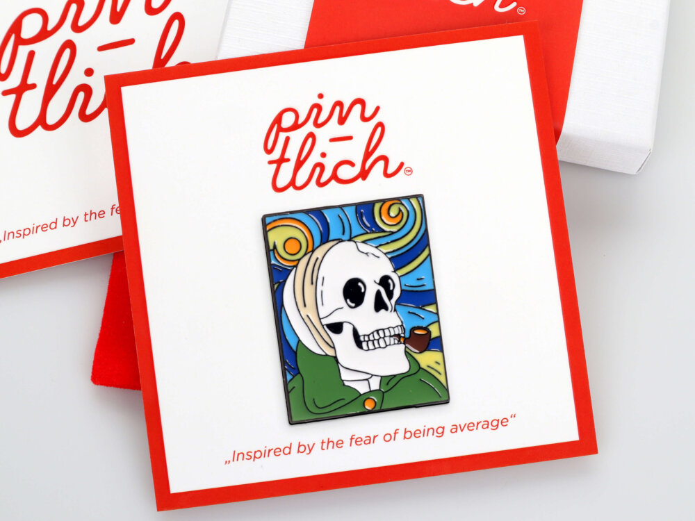 The Starry Night Skeleton – Smaltovaný odznak (#453)