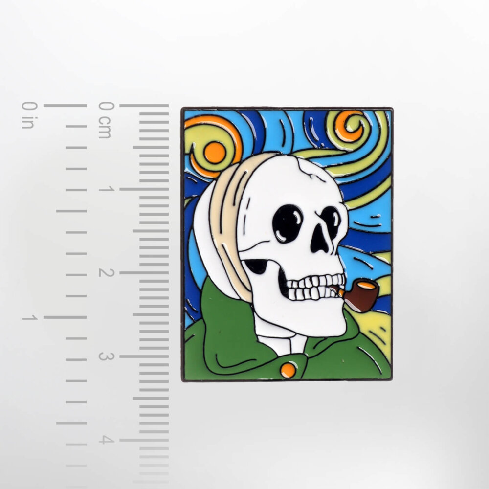 The Starry Night Skeleton – Smaltovaný odznak (#453) - Image 2