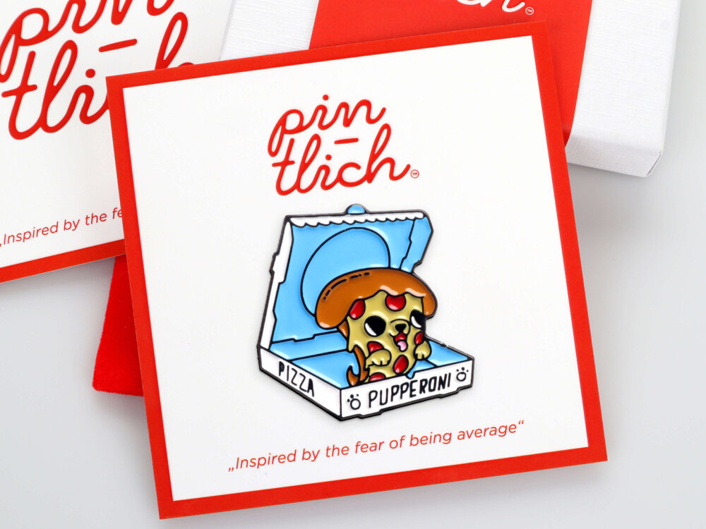 Pupperoni Pizza – Smaltovaný odznak (#499)