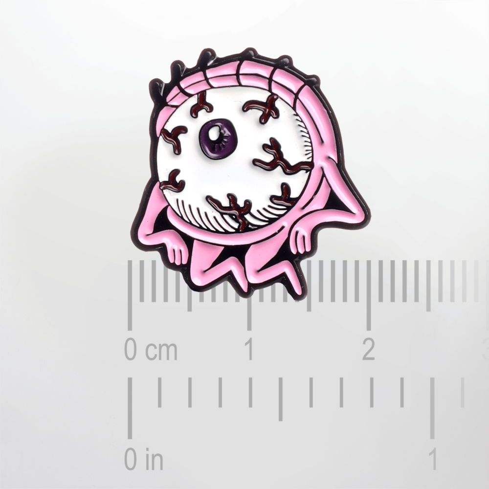Pink Veiny Eye – Smaltovaný odznak (#511) - Image 2