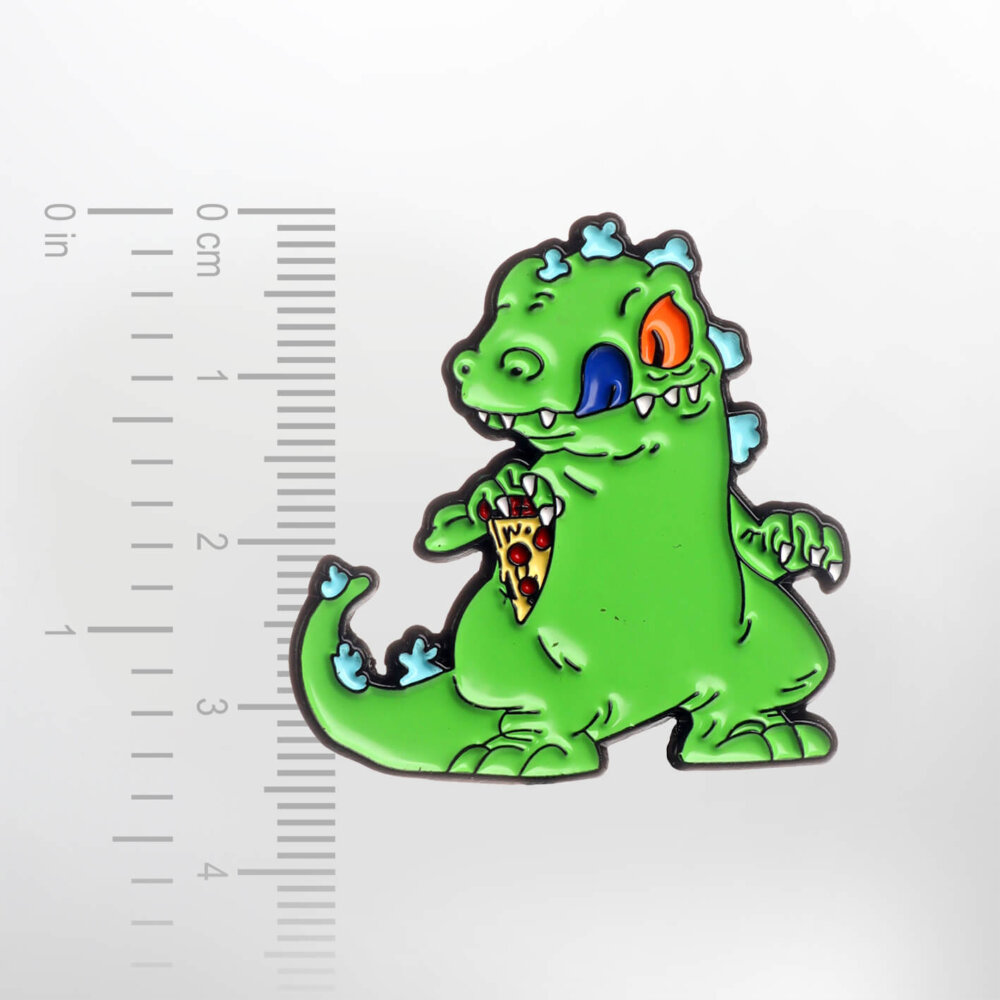 Godzilla with a Pizza Slice – Smaltovaný odznak (#346) - Image 2