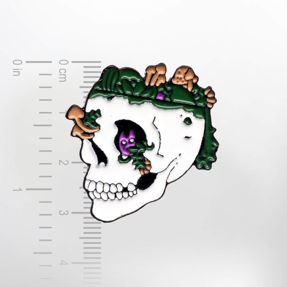 Mushroom Skull – Smaltovaný odznak (#560) - Image 2