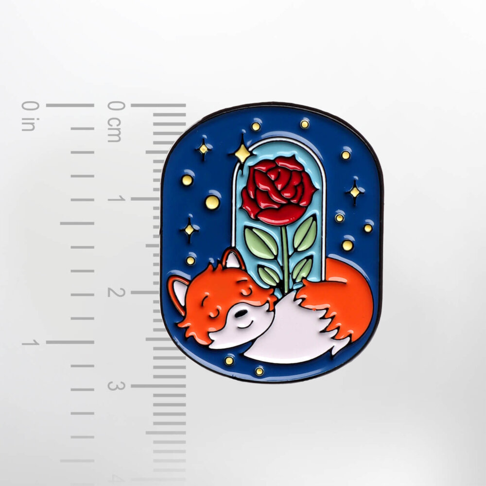 The Little Prince – The Fox and The Rose – Smaltovaný odznak (#574) - Image 2