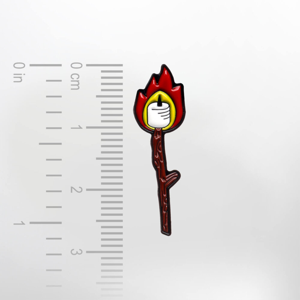 Roasted Marshmallow on a Stick – Smaltovaný odznak (#586) - Image 2
