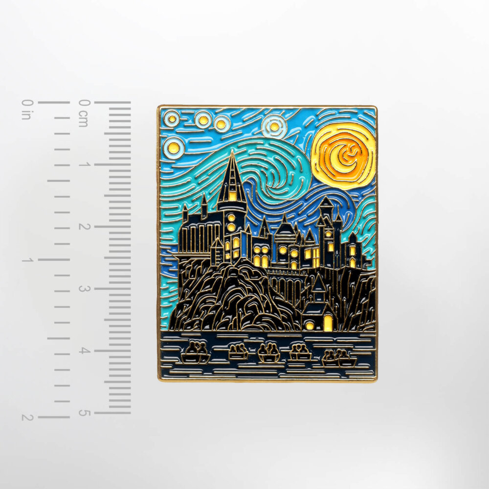 Harry Potter – Van Gogh-Like Hogwarts – Smaltovaný odznak (#5009) - Image 2