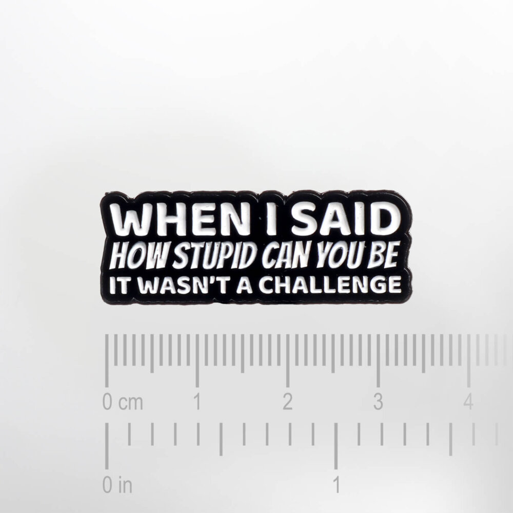 When I Said How Stupid Can You Be It Wasn't a Challenge – Smaltovaný odznak (#745) - Image 2