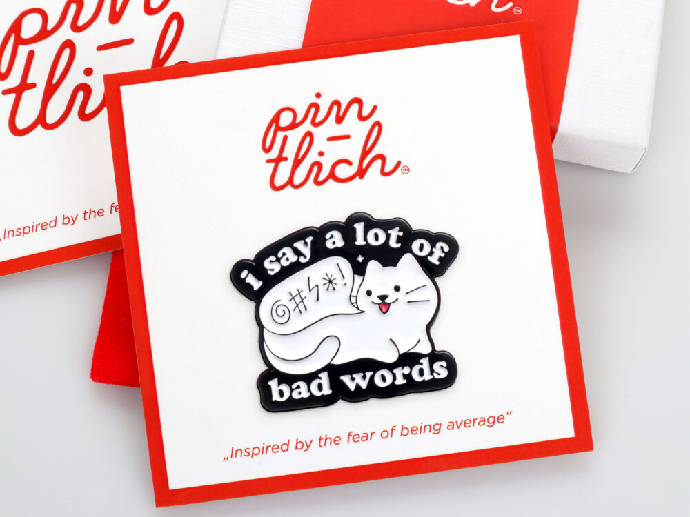 I Say a Lot of Bad Words' Cat – Smaltovaný odznak (#786)