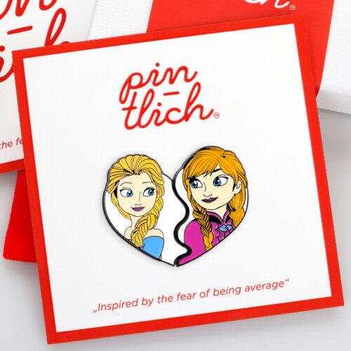 Elsa and Anna Frozen Heart – Smaltovaný odznak (#5034)