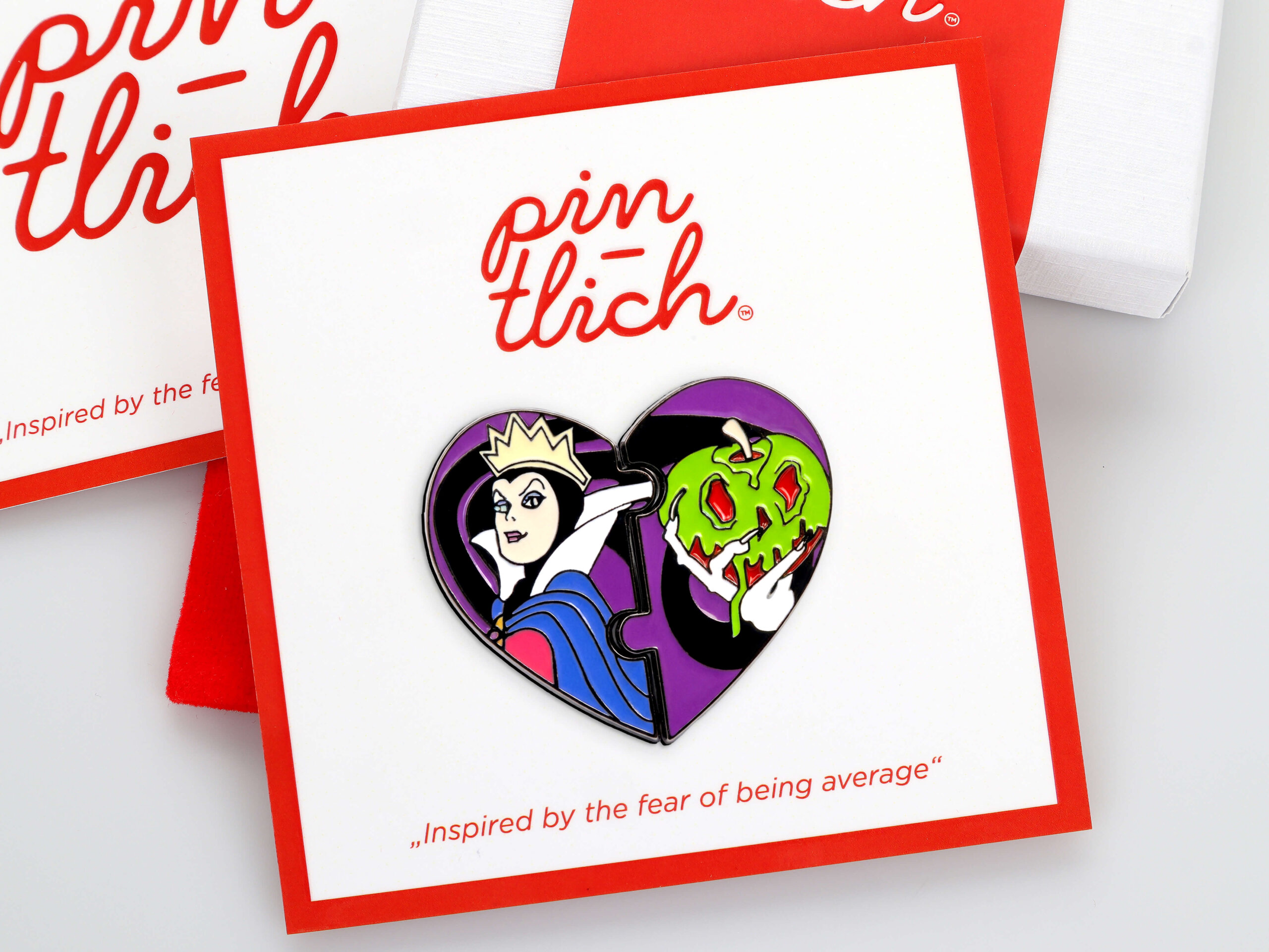 Evil Queen and Poison Apple Heart – Smaltovaný odznak (#5035)