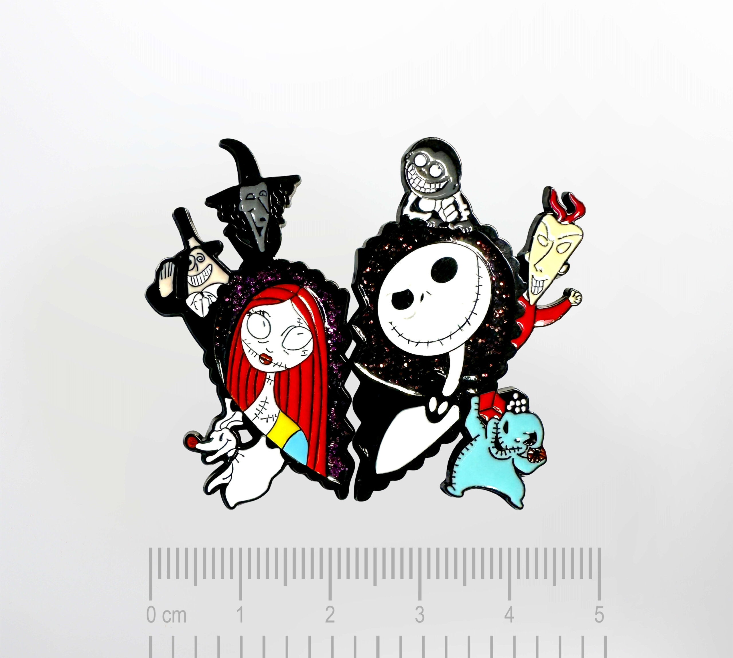 Jack and Sally Nightmare Before Christmas Heart – Smaltovaný odznak (#5037) - Obrázek 2