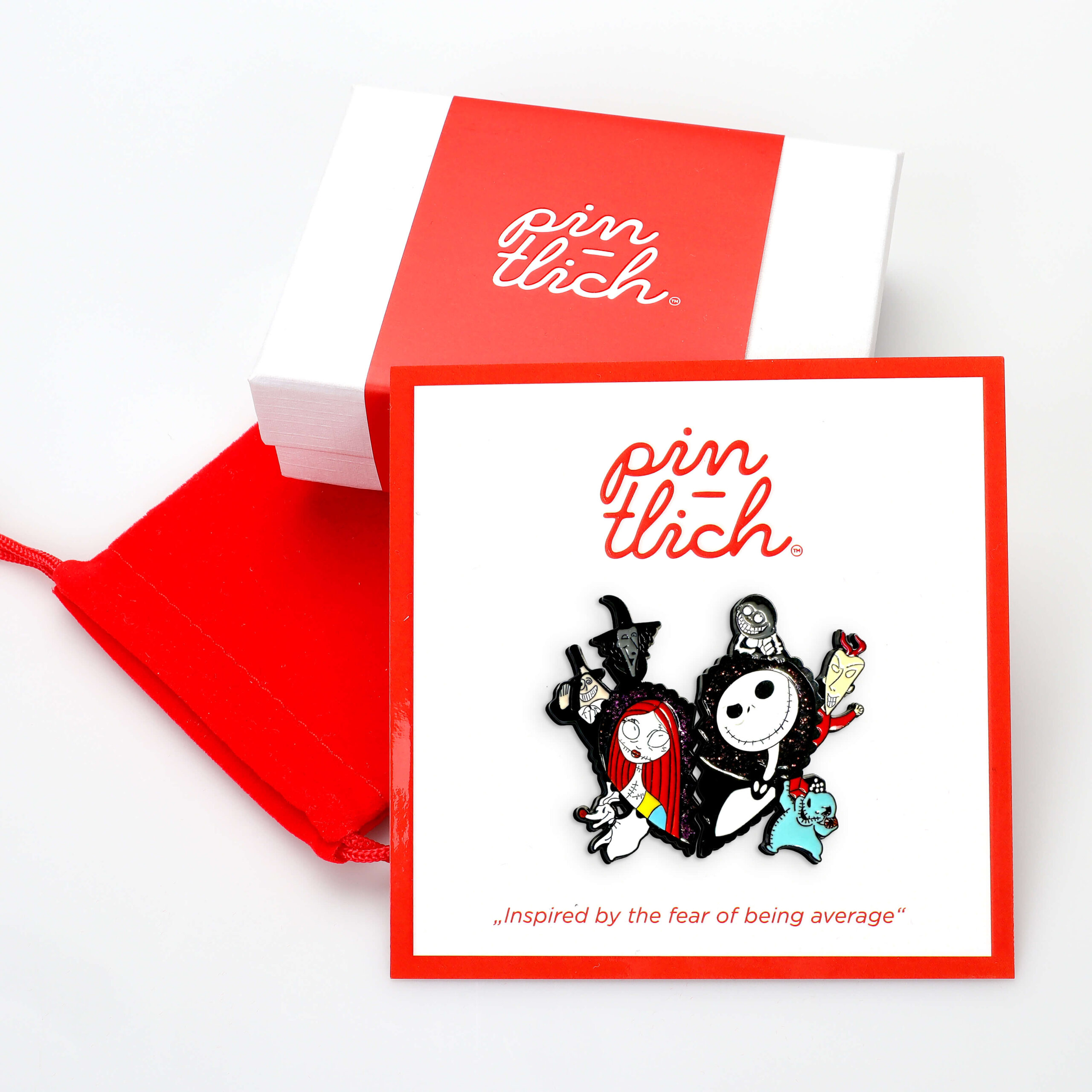 Jack and Sally Nightmare Before Christmas Heart – Smaltovaný odznak (#5037) - Obrázek 3