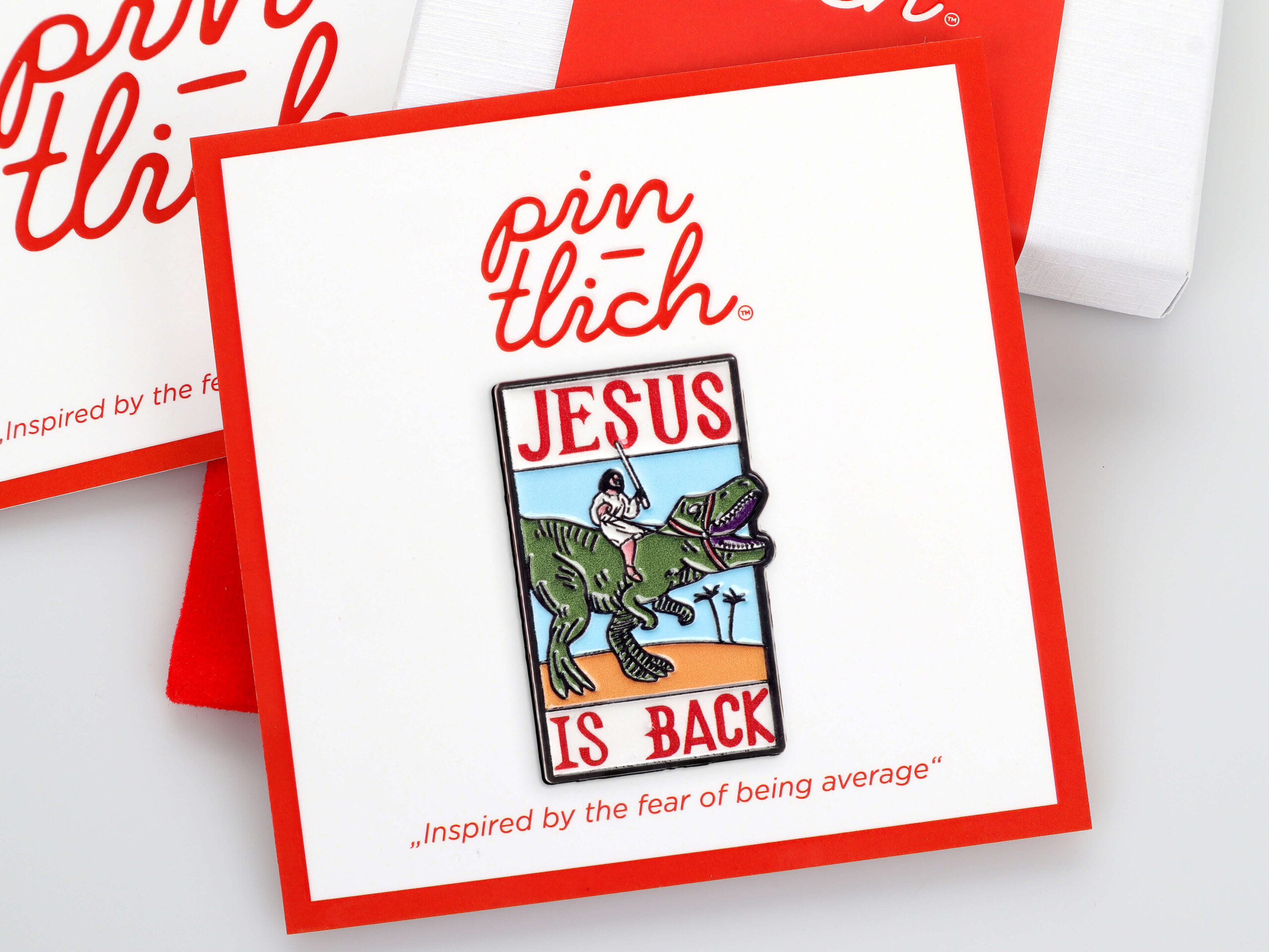 Jesus Is Back T-Rex – Smaltovaný odznak (#857)