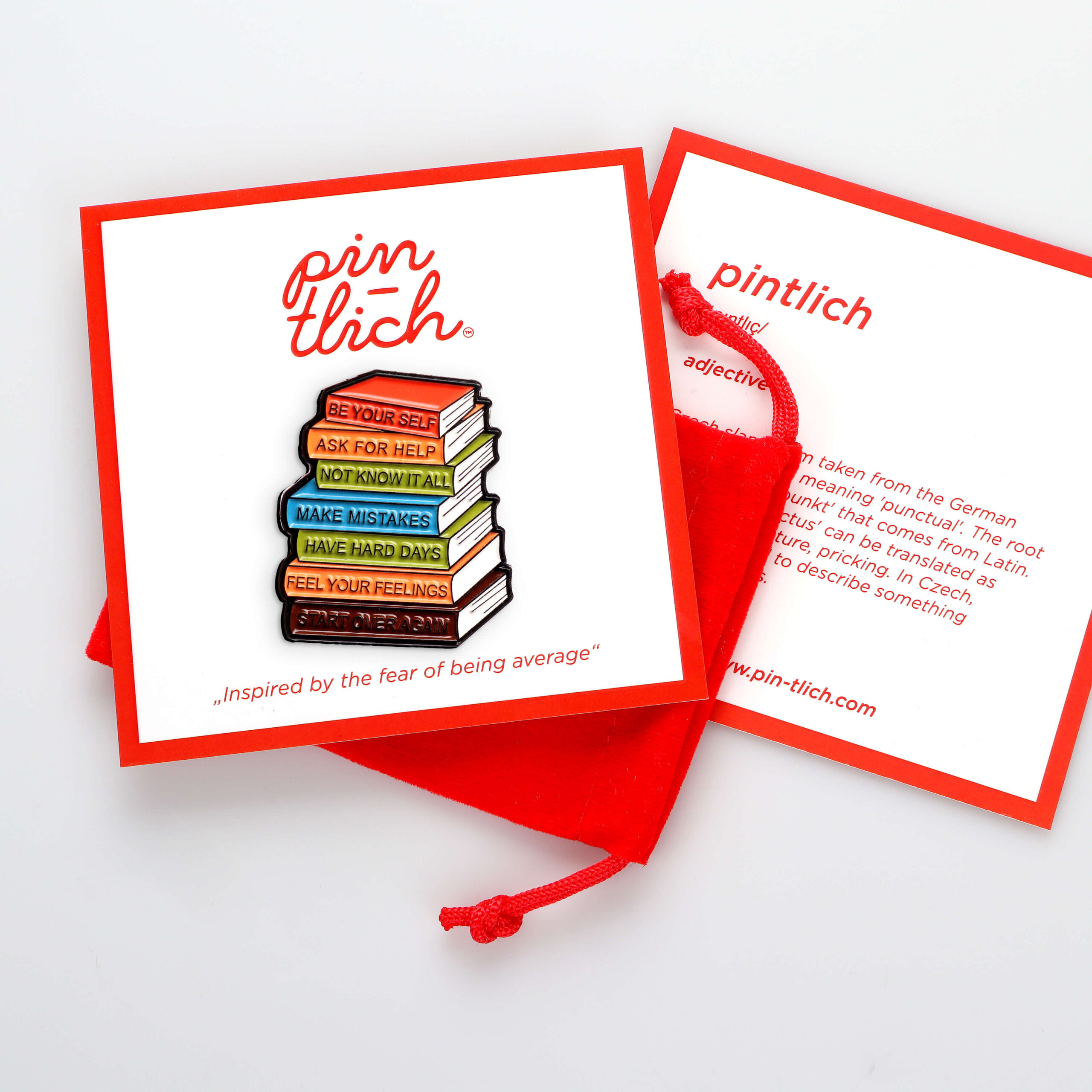 Mental Health Books Stack – Smaltovaný odznak (#862) - Obrázek 5