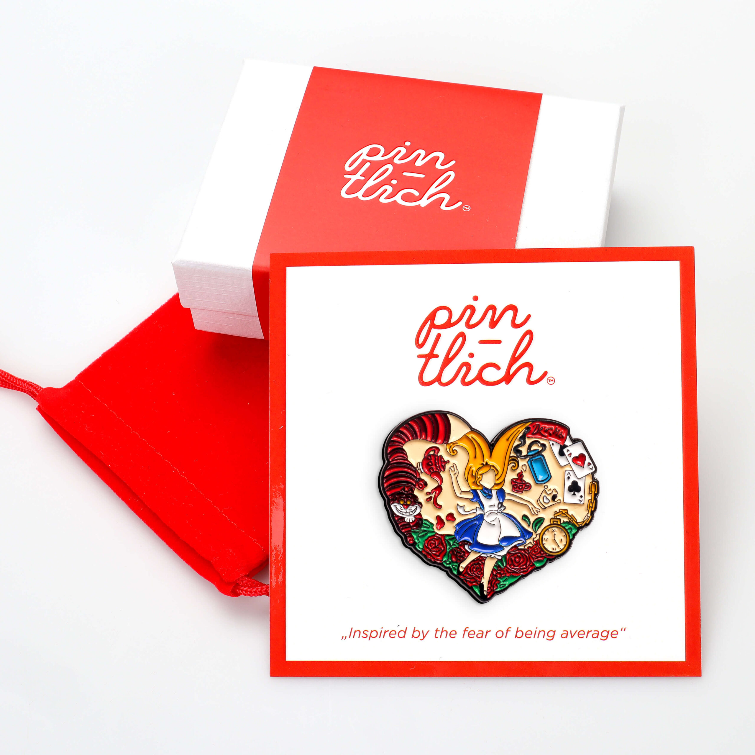 Alice in Wonderland Heart – Smaltovaný odznak (#866) - Obrázek 3