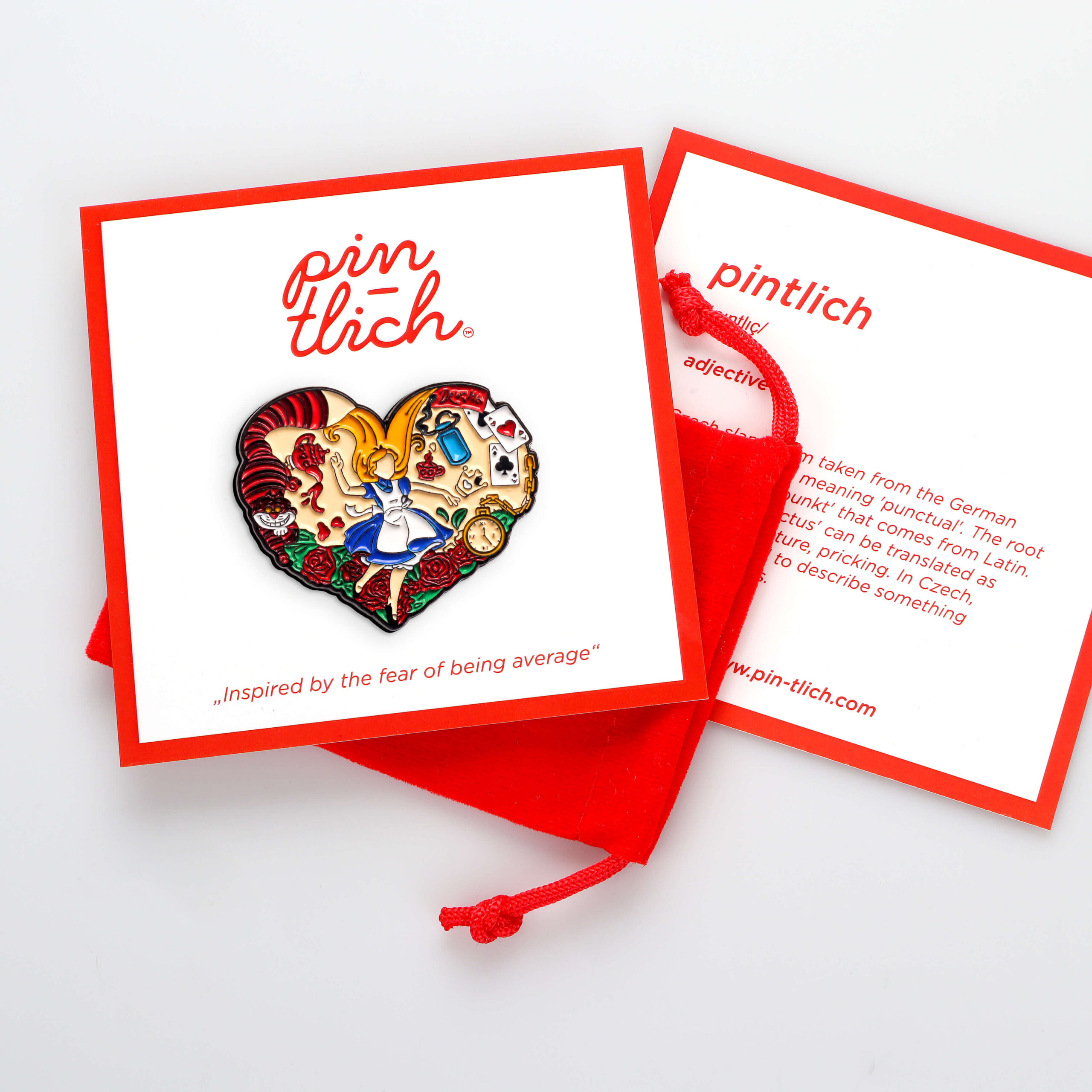 Alice in Wonderland Heart – Smaltovaný odznak (#866) - Obrázek 5